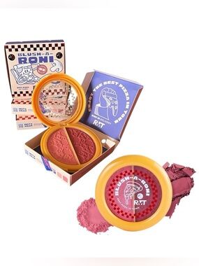 Romantic #3 Beauty Blush-a-Roni Pizza Box Pink Powder Duo Matte Buildable Color